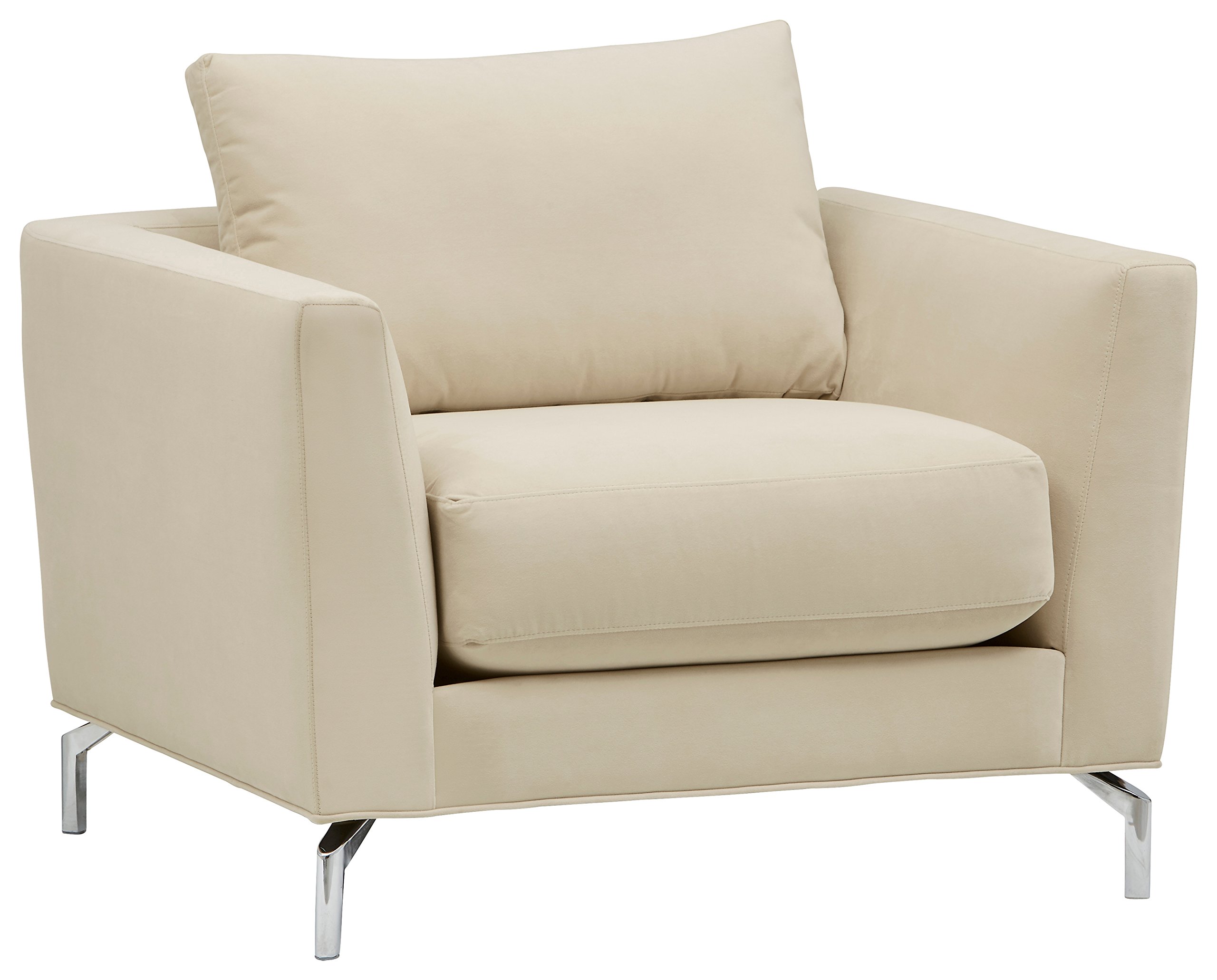 Amazon Brand – Rivet Emerly Modern Living Room Chair, 41"W, Ecru