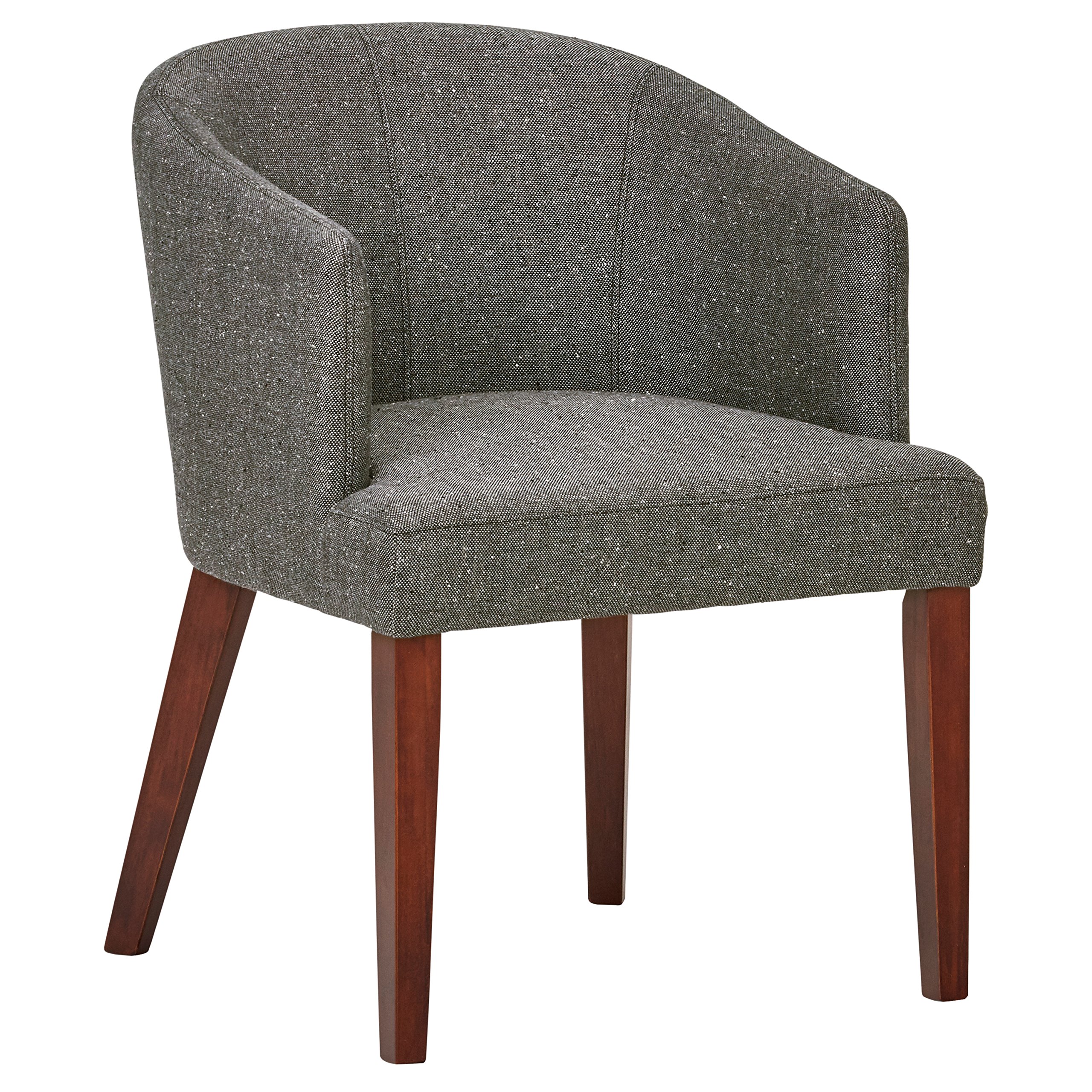 Amazon Brand – Rivet Alfred Mid-Century Modern Wide Curved Back Accent Kitchen Dining Room Chair, 25.2"W, Ash Grey