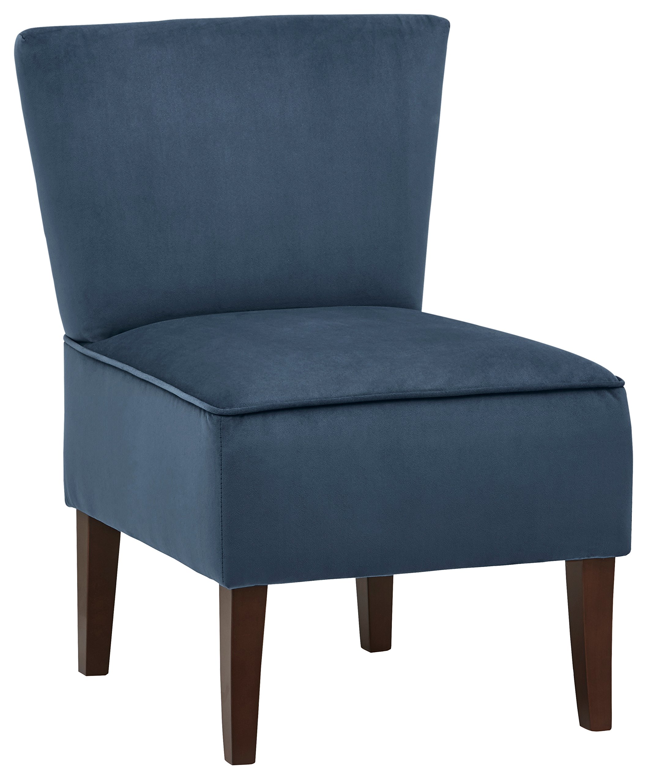 Amazon Brand – Rivet Ashworth Armless Velvet Accent Chair, 21.6"W, Navy