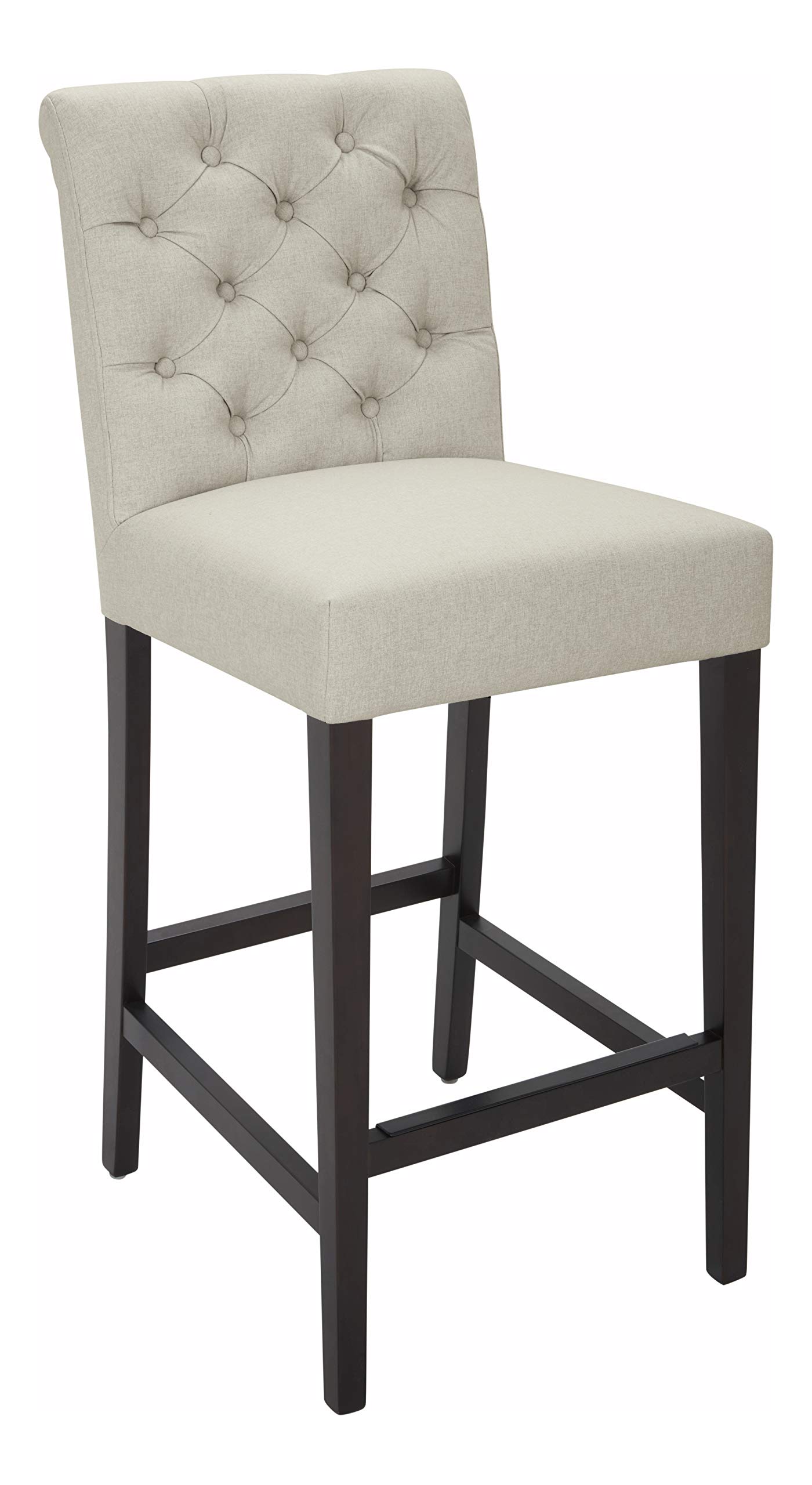 Amazon Brand – Stone & Beam Carson Woven Tufted Kitchen Counter Bar Stool, 45"H, Chalk