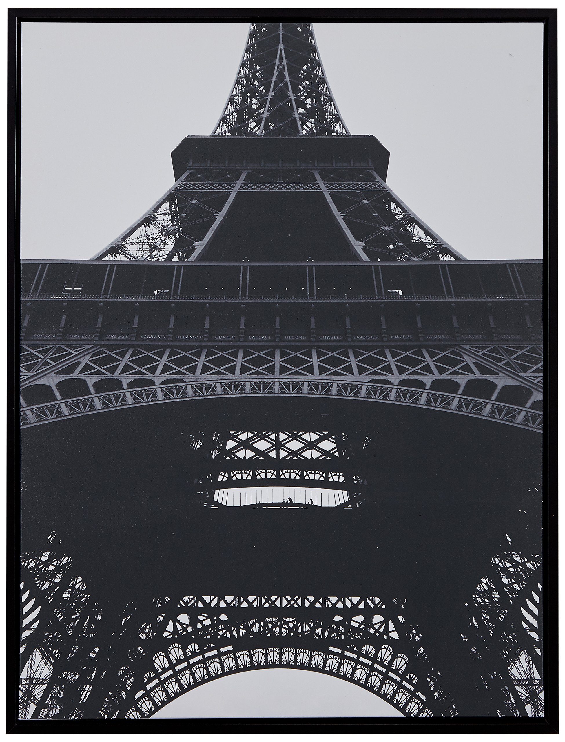 Amazon Brand – Rivet Black and White Eiffel Tower Wall Art Print in Black Frame, 17.75" x 21.75"