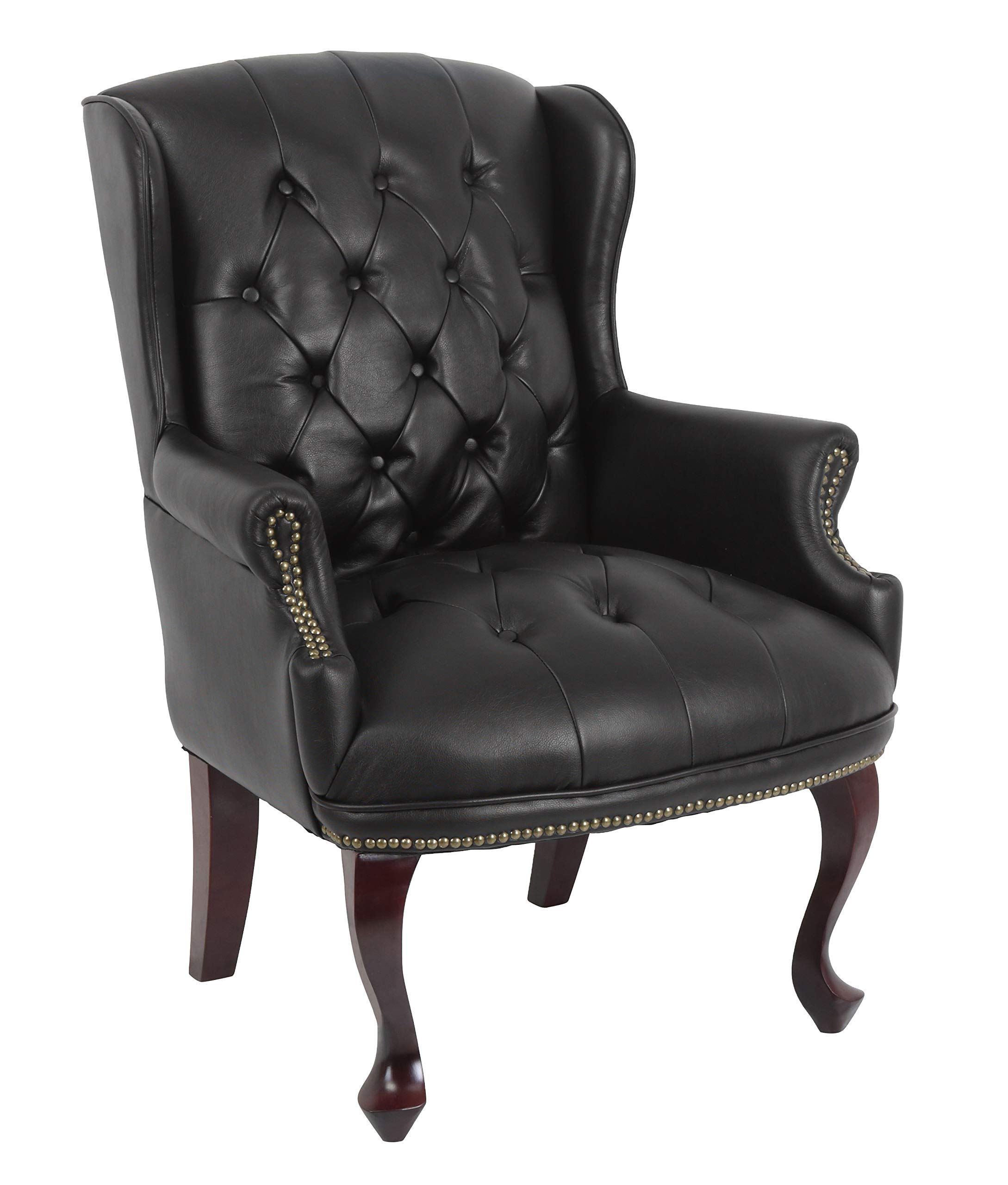 Ravenna Home Goodwin Faux Leather Tufted Wingback Club Accent Chair, 33"W
