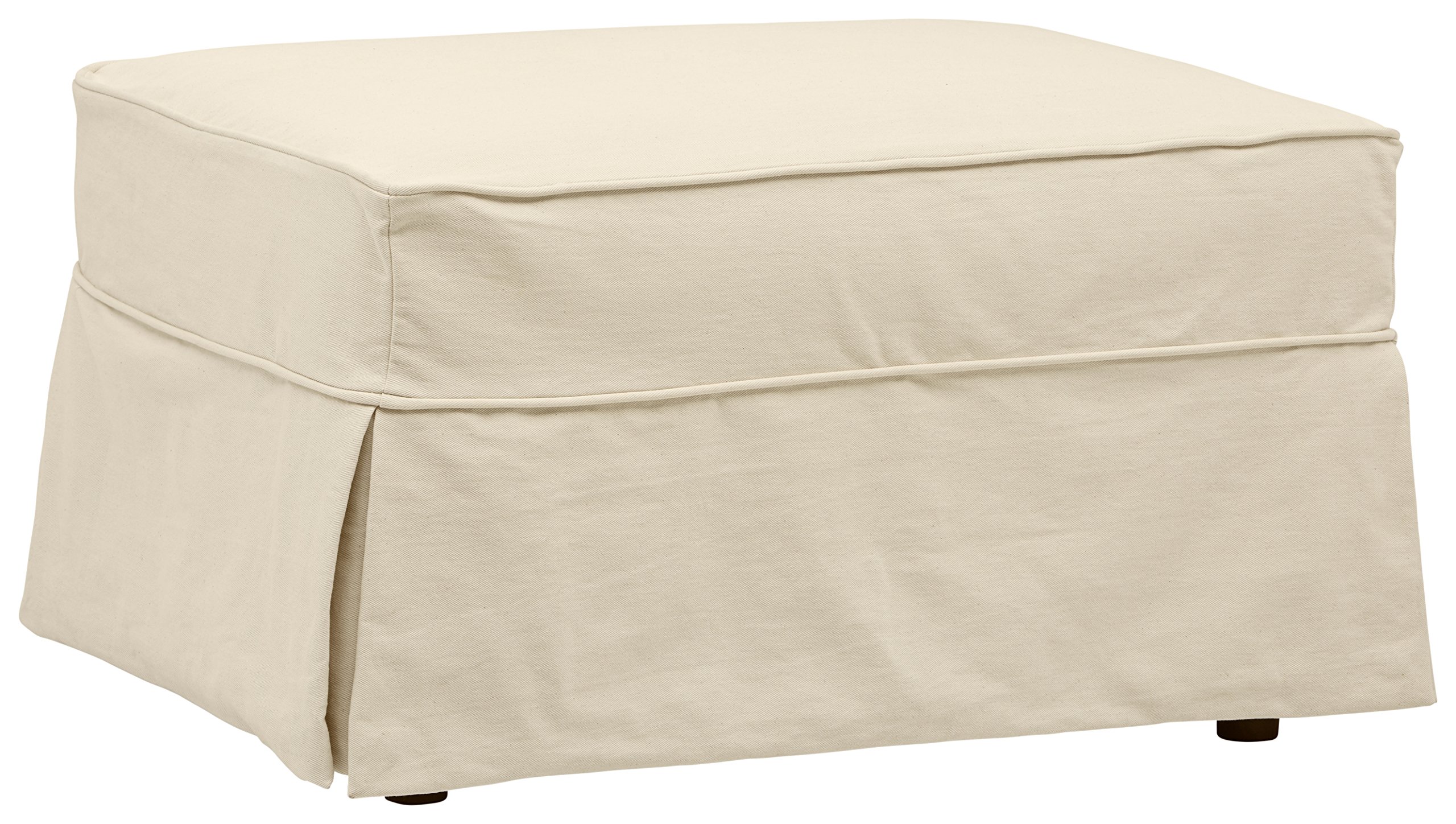 Amazon Brand – Stone & Beam Carrigan Ottoman with Slipcover, 33"W, Natural