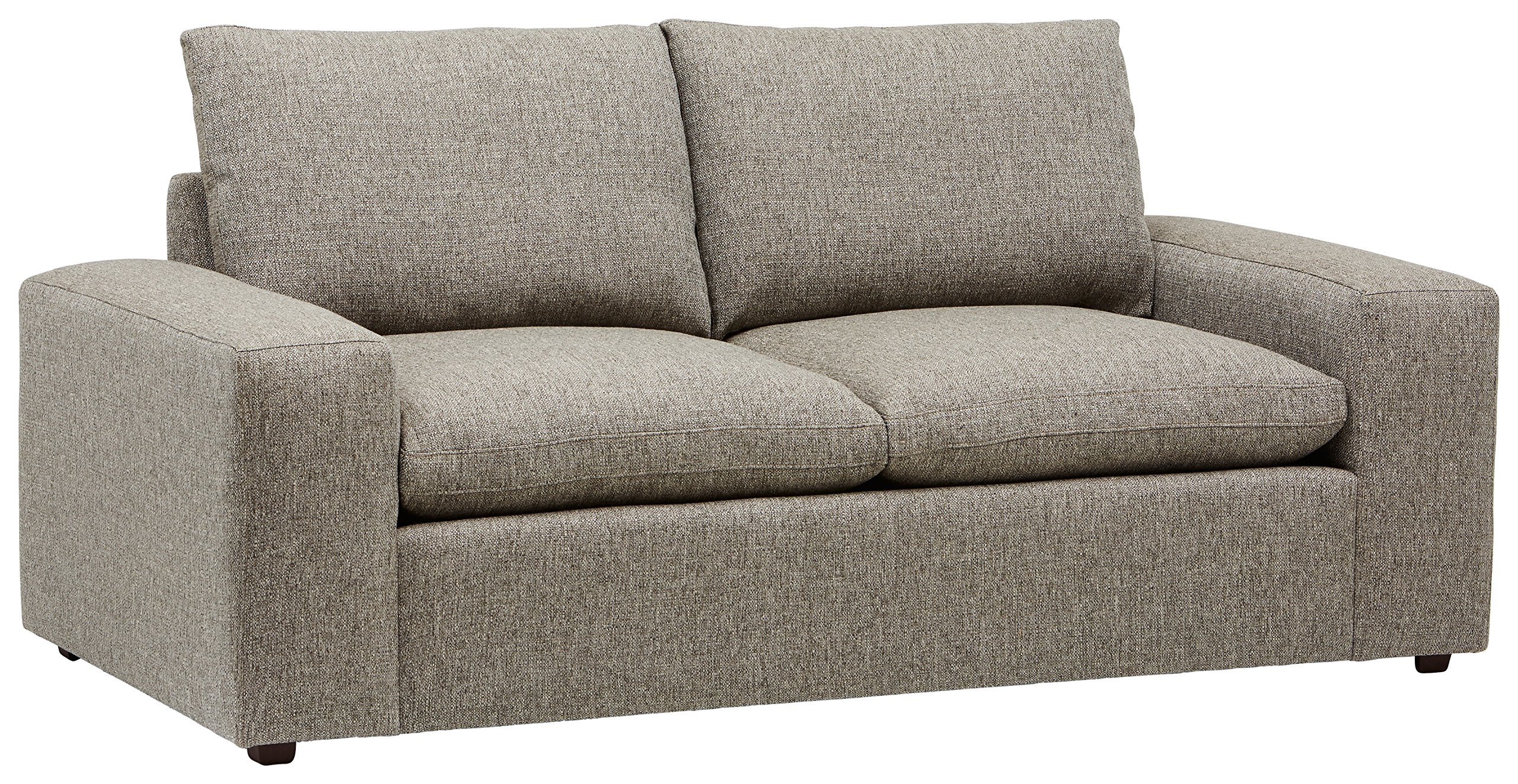 Amazon Brand – Stone & Beam Hoffman Down-Filled Performance Fabric Loveseat Sofa, 79"W, Grey Tweed