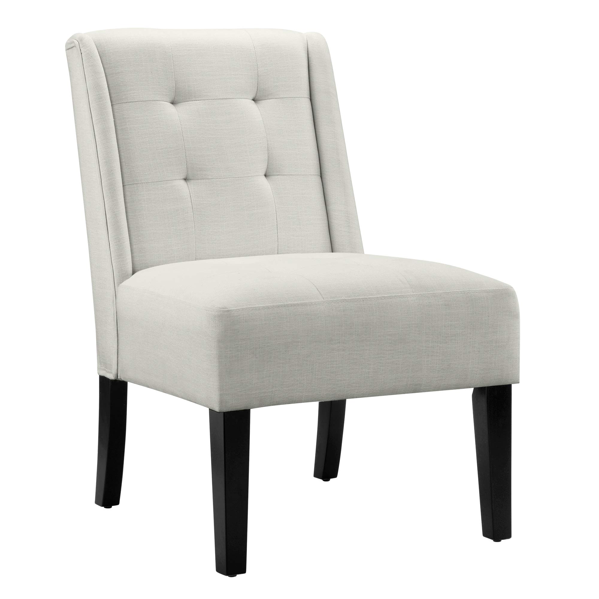 AmazonBasics tufted accent chair with wood legs, Beige