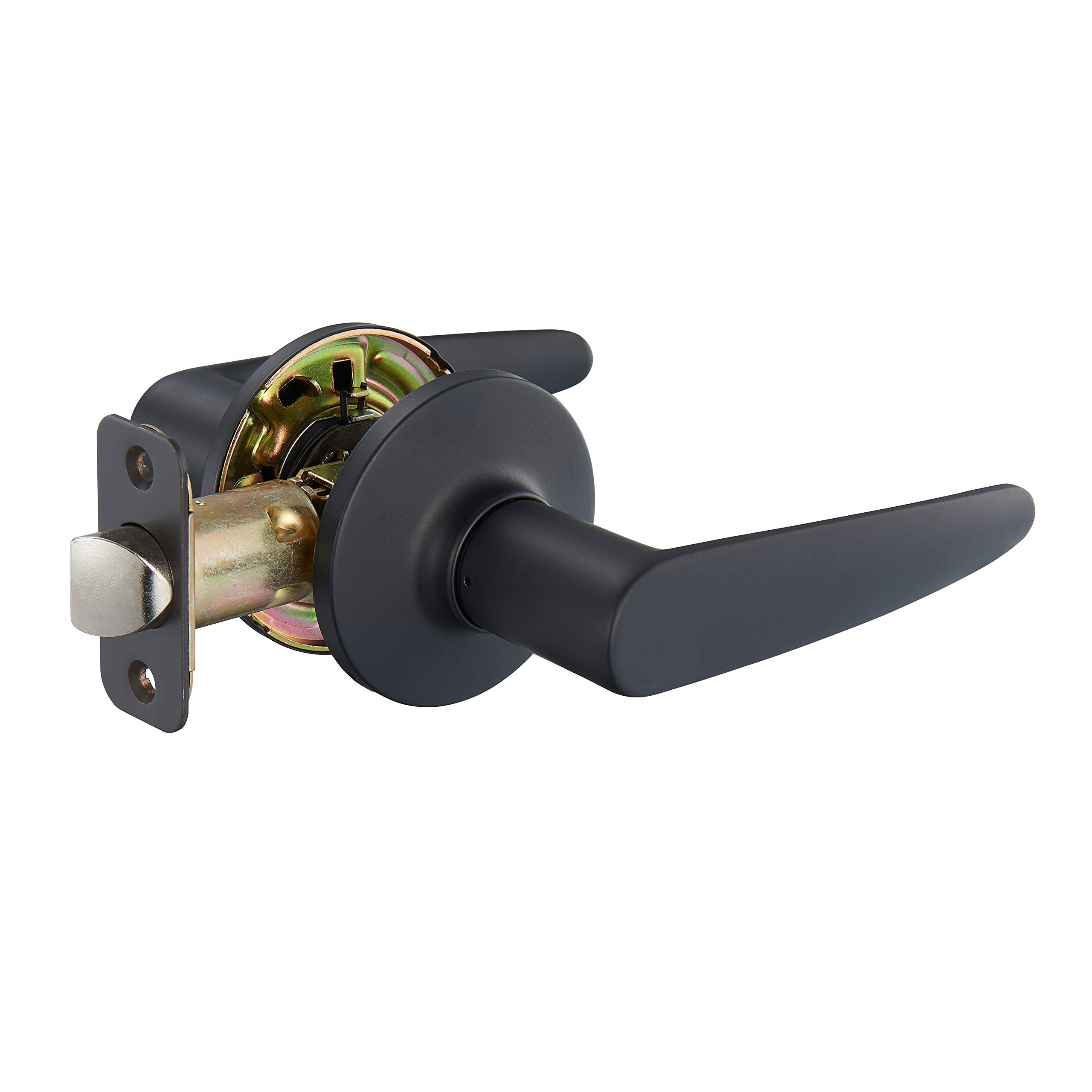AmazonBasics Cambridge Door Lever - Passage - Matte Black