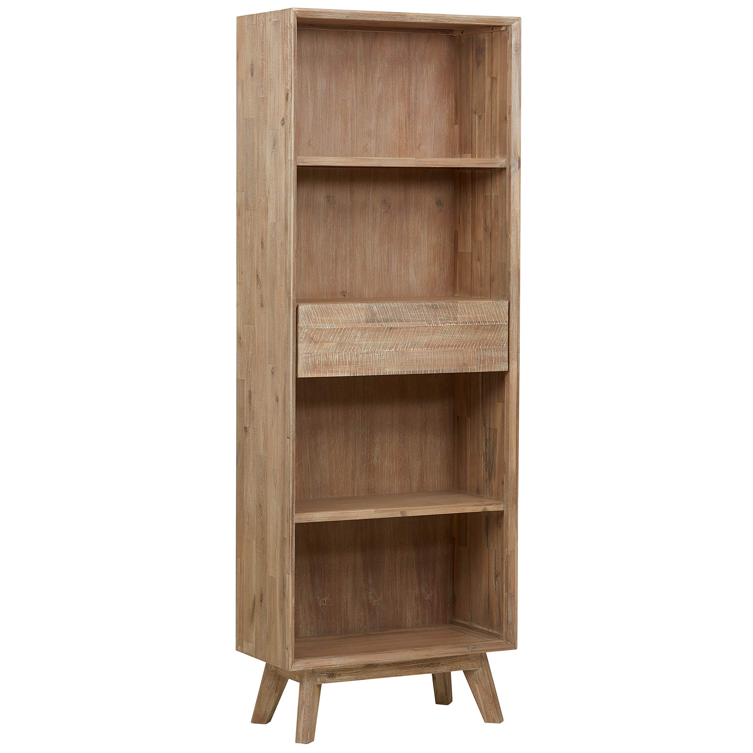 Stone & Beam Rylee Modern Bookcase 27.6"W x 76.8”H, Mixed Gray