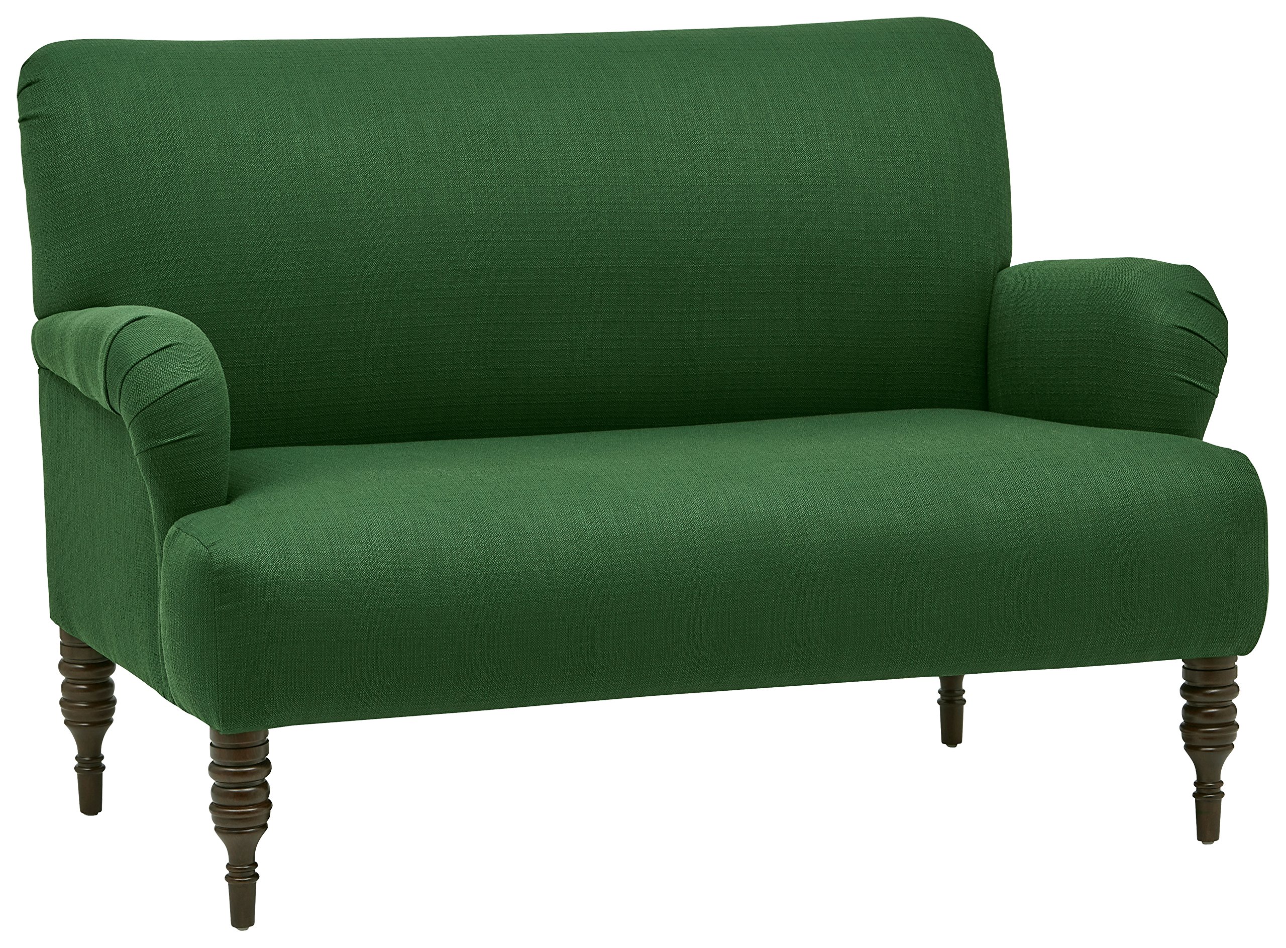 Amazon Brand – Stone & Beam Modern Sweeping Arm Settee, 51"W, Emerald