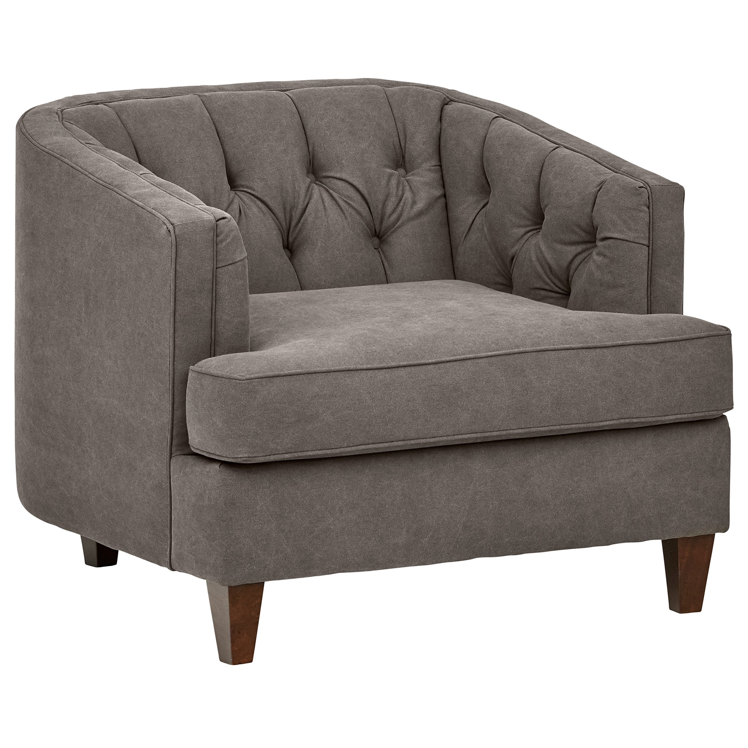 Amazon Brand – Stone & Beam Leila Tufted Chair, 44" W, Pewter
