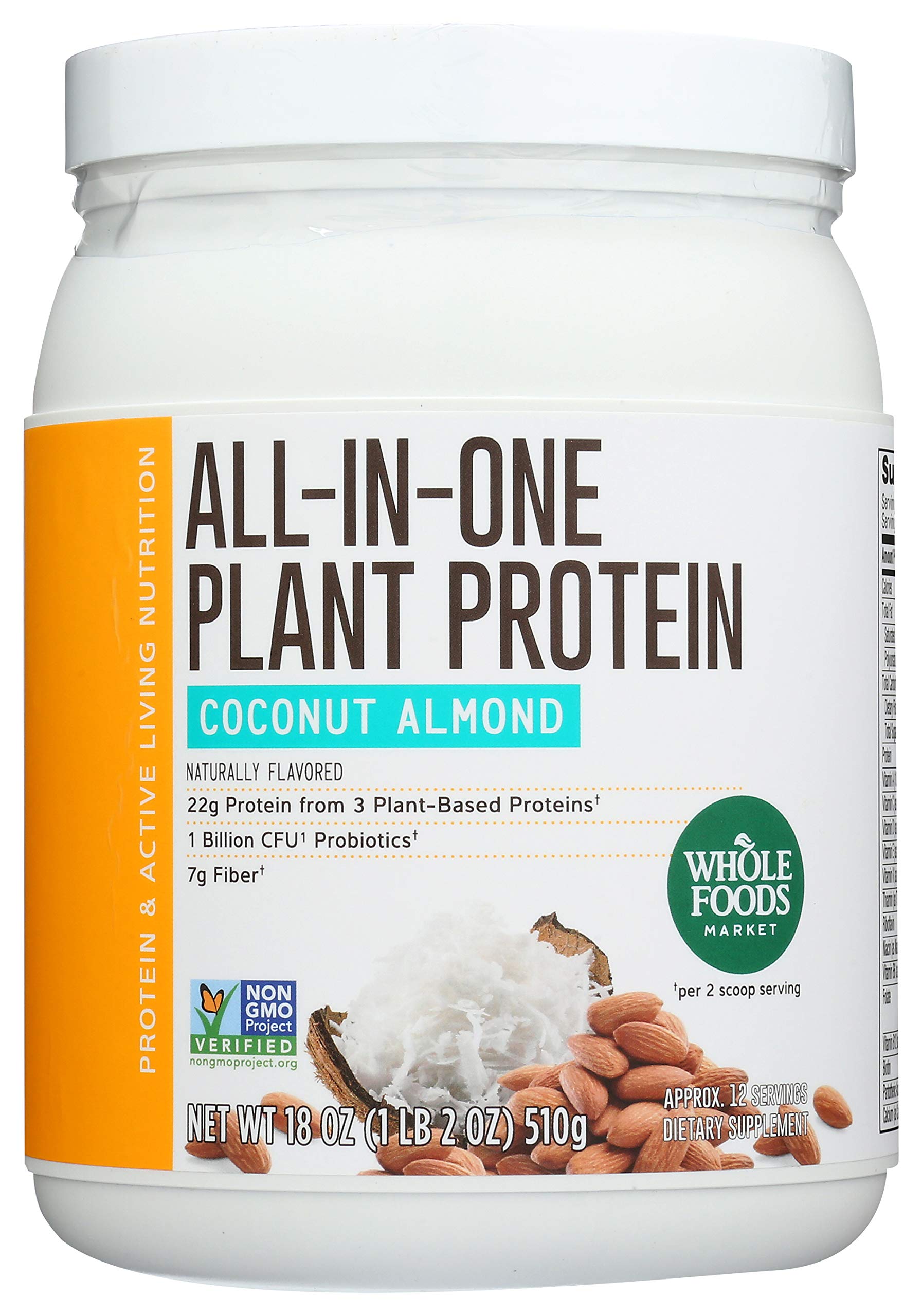 WHOLE FOODS MARKET Coconut Almond Protein Powder, 18 OZ