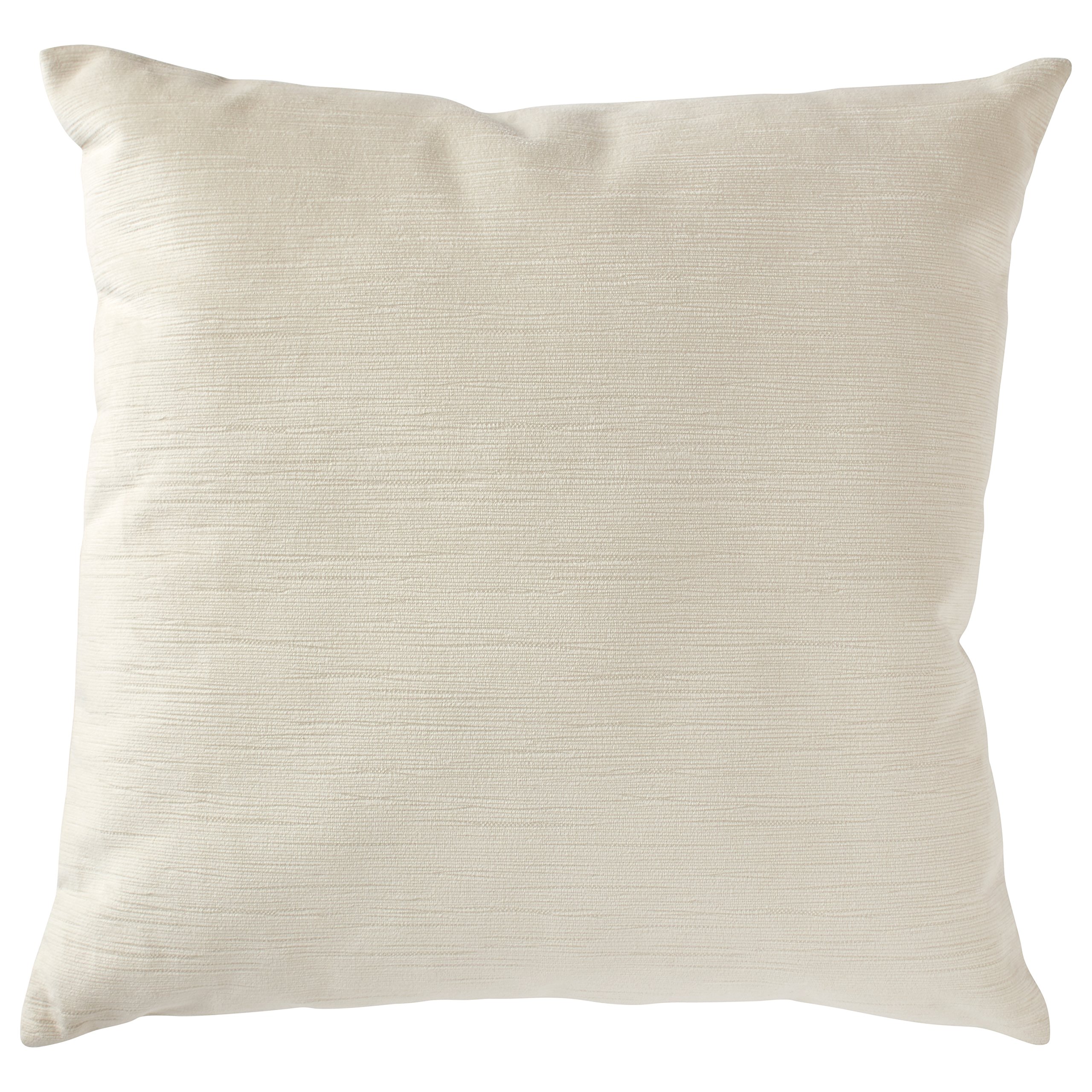 Amazon Brand – Stone & Beam Striated Velvet Linen-Look Decorative Throw Pillow, 17" x 17", Vanilla