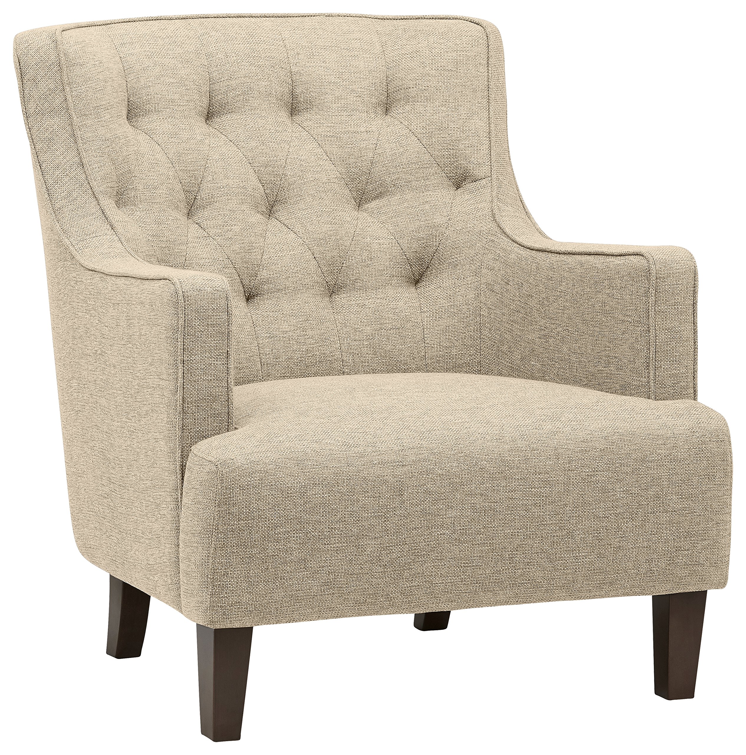 Amazon Brand – Stone & Beam Decatur Modern Tufted Wingback Living Room Accent Chair, 32.3"W, Oatmeal