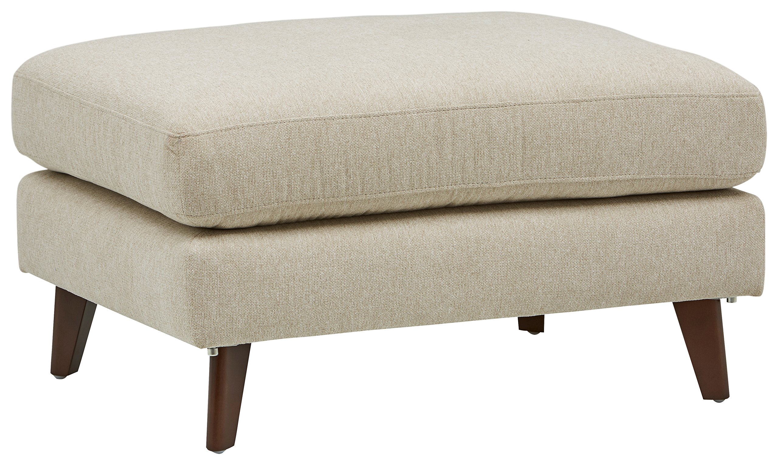 Amazon Brand – Rivet Sloane Mid-Century Modern Ottoman with Tapered Legs, 32"W, Shell