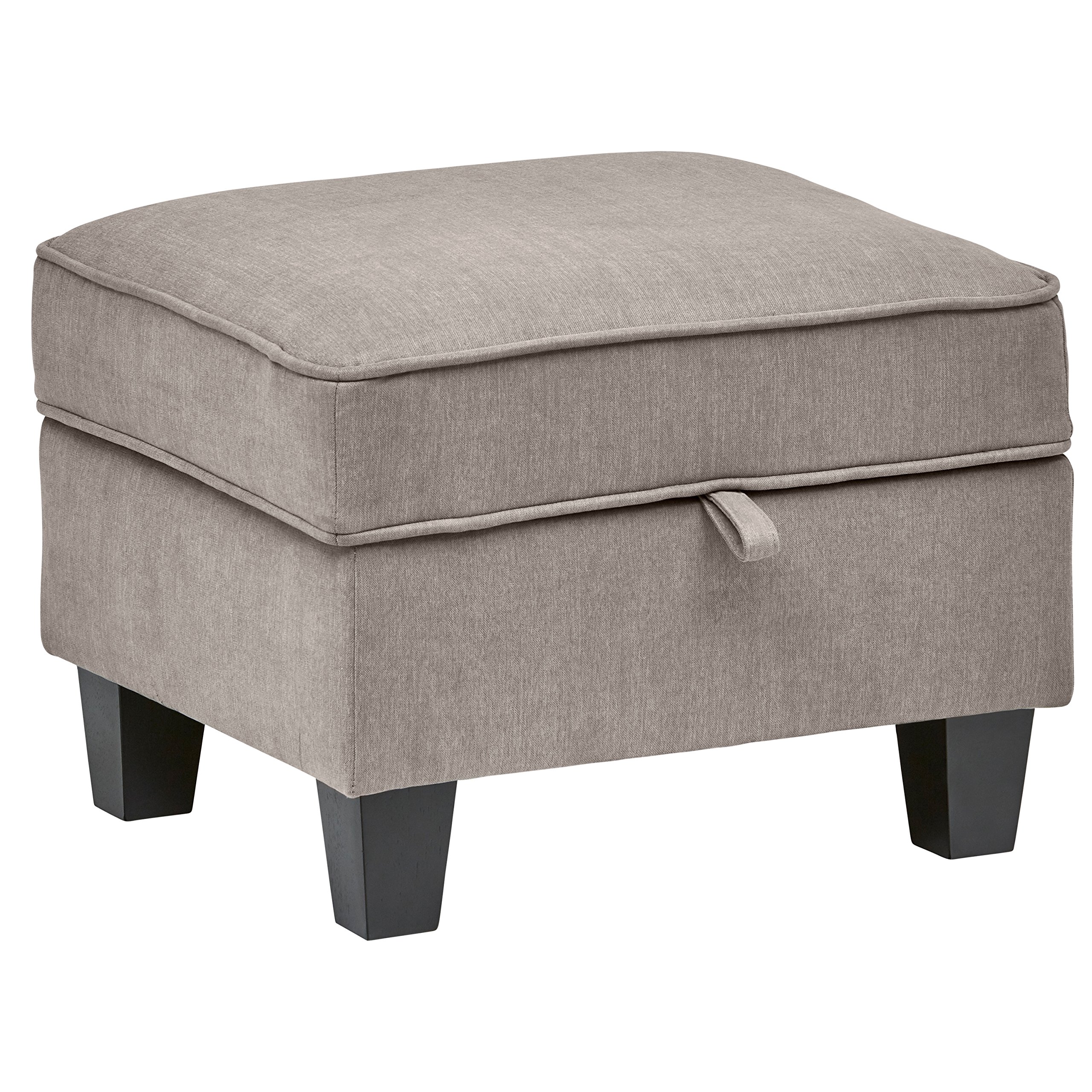 Amazon Brand – Stone & Beam Isabel Traditional Small Storage Ottoman, 24"W, Slate Grey