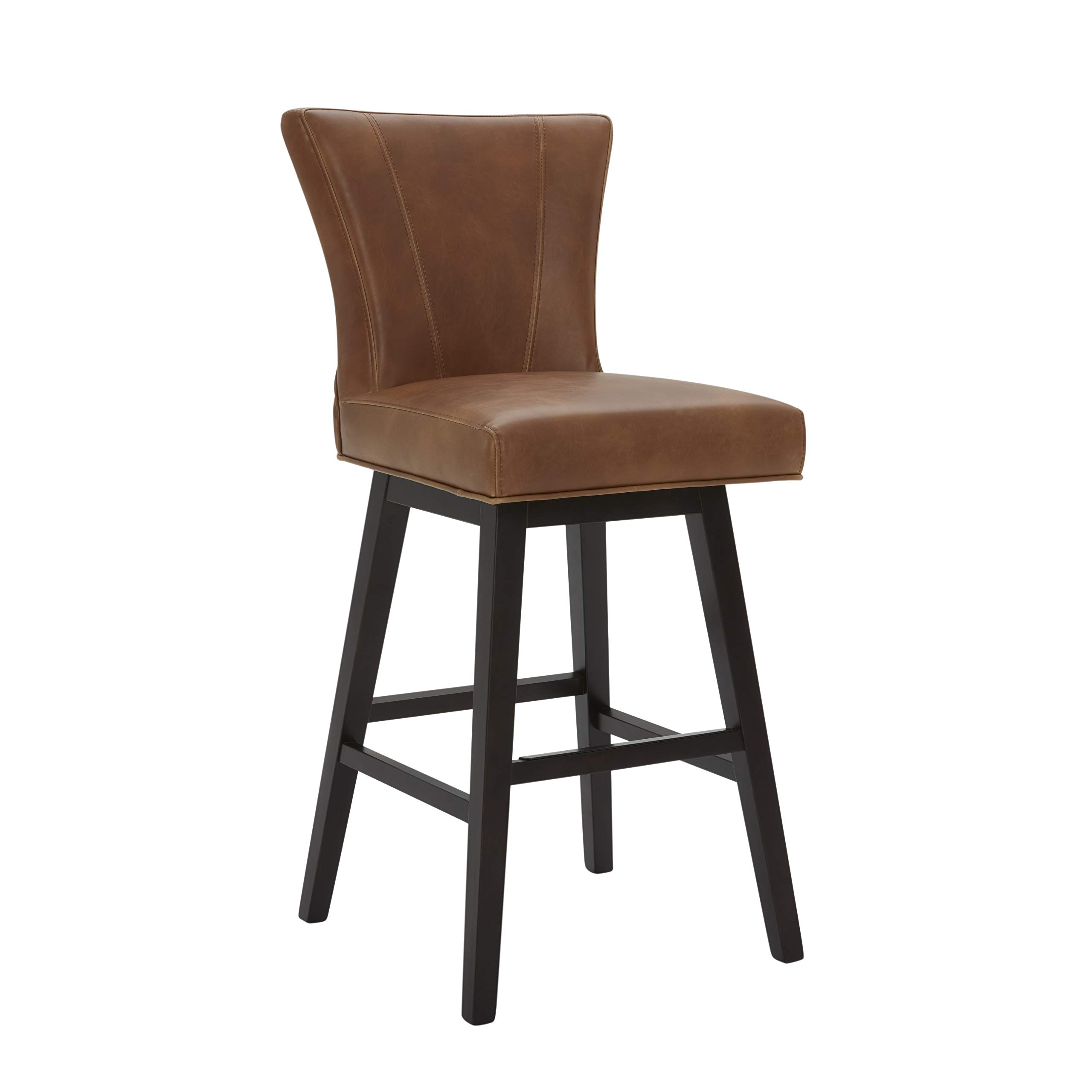 Amazon Brand – Stone & Beam Esme Memory-Swivel Barstool, 43.3"H, Wax Sand