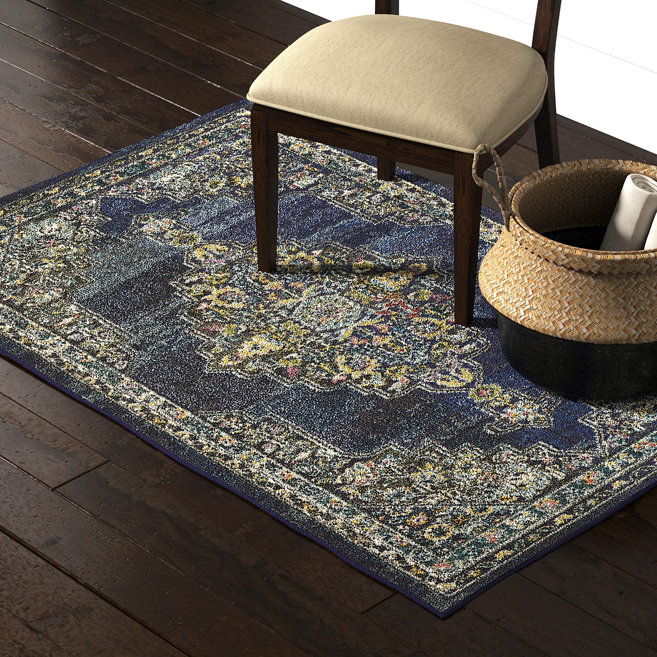 Stone & Beam Rug, 3'11" x 5'11", Blue, Navy, Multicolor