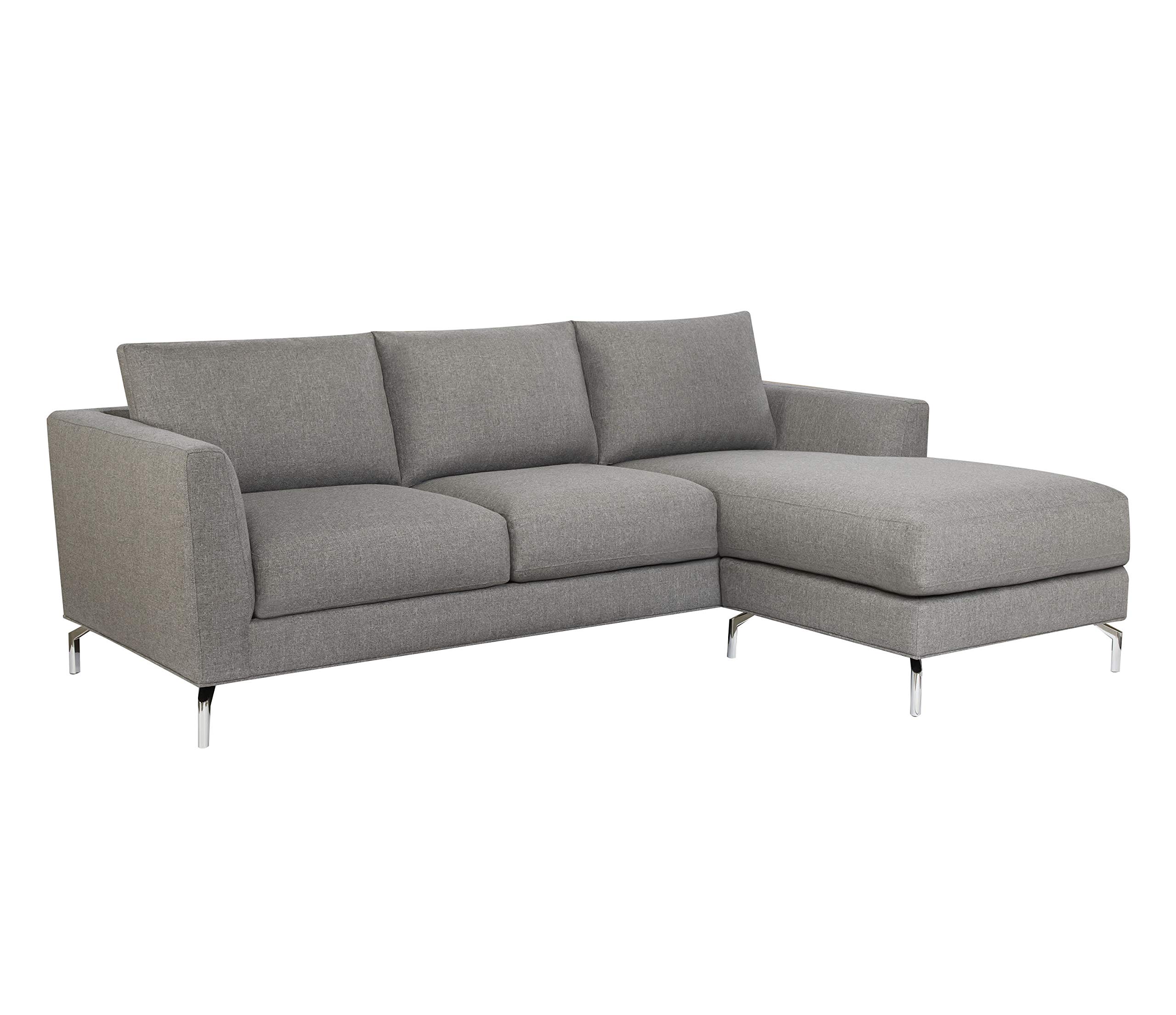Amazon Brand – Rivet Emerly Modern Sofa Chaise, 96"W, Steel Grey