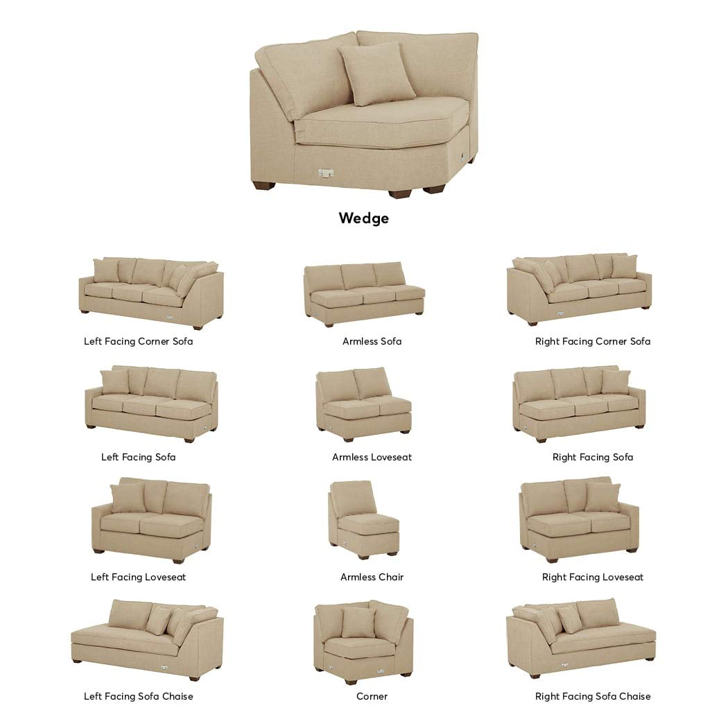 Amazon Brand – Stone & Beam Bagley Sectional Component, Wedge, Fabric, 67"W, Linen