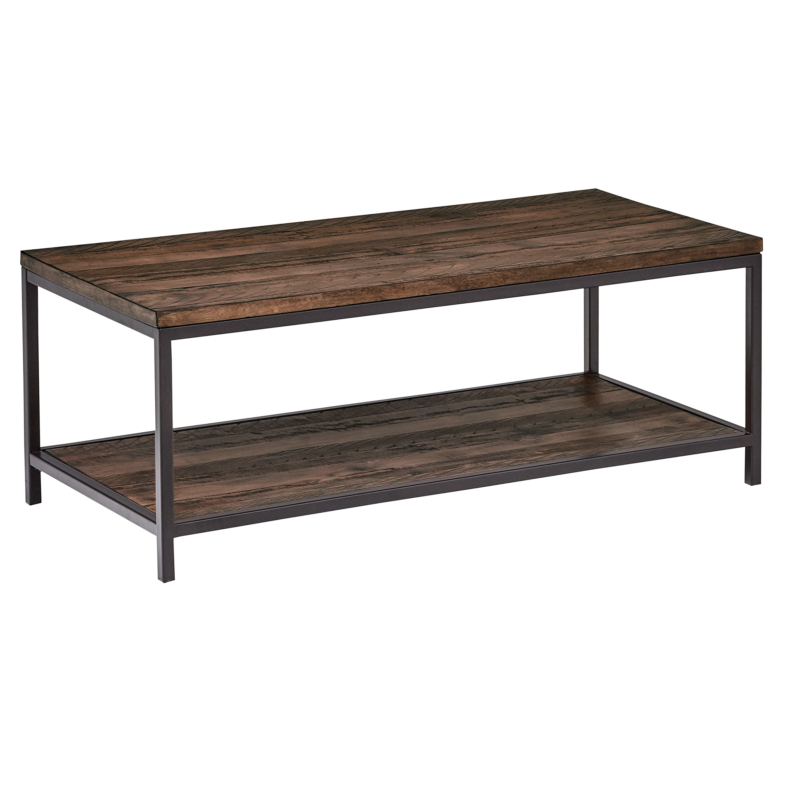 Amazon Brand – Stone & Beam Larson Industrial Wood & Metal Coffee Table, 50"W, Walnut