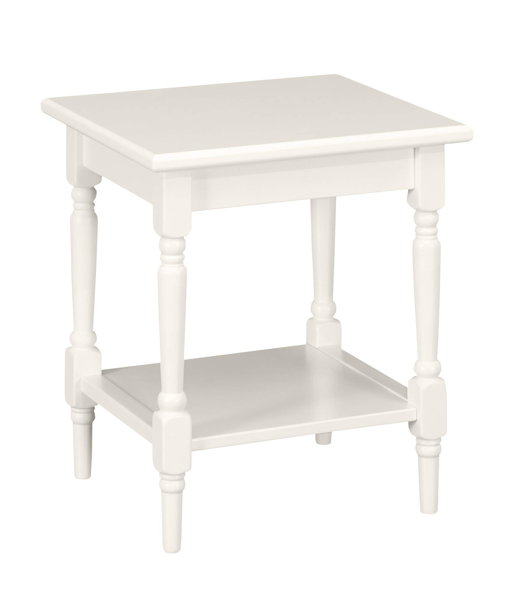 Amazon Brand – Ravenna Home Angela Modern Turned Leg Side Table, 20"W, White