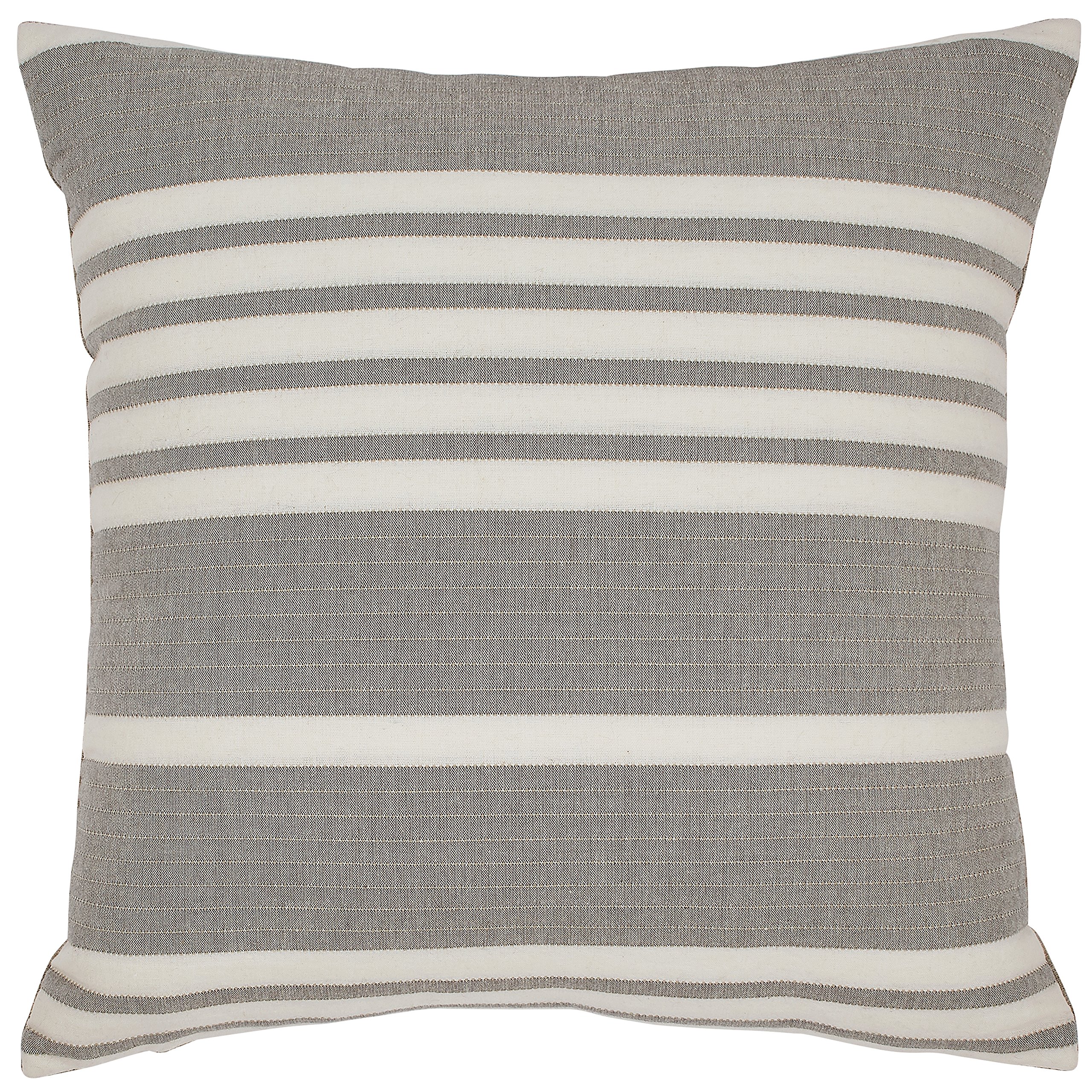 Amazon Brand – Stone & Beam Casual Striped Throw Pillow - 17 x 17 Inch, Grey