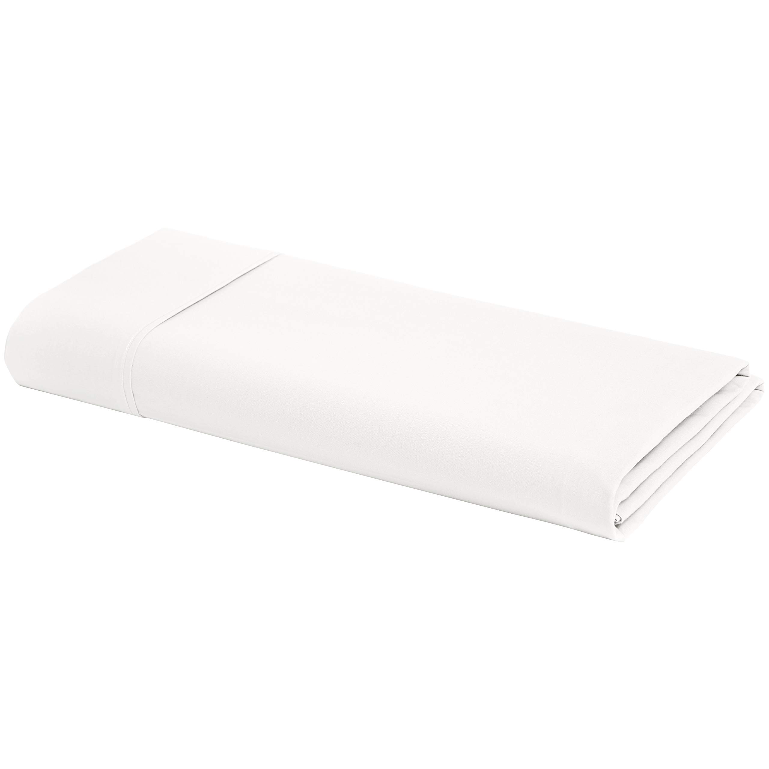 AmazonBasics Ultra-Soft Flat Sheet - Breathable, Easy to Wash - King/Cal King, White (Renewed)