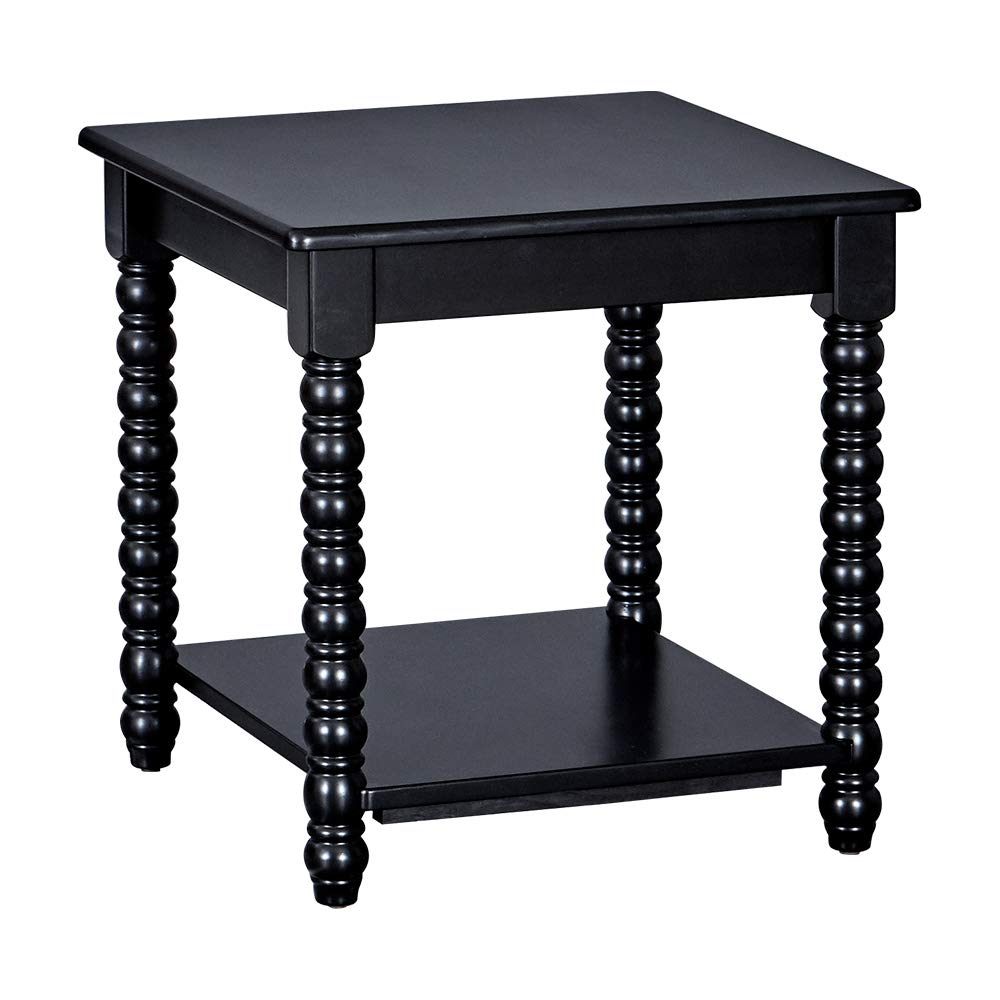 Amazon Brand – Ravenna Home Traditional Solid Pine End Table, 47"H, Black Finish