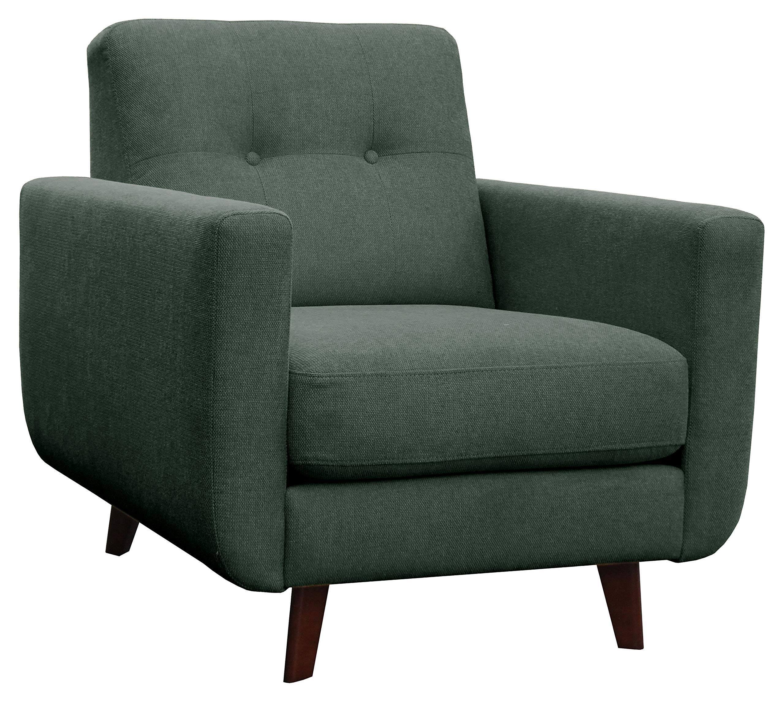 Amazon Brand – Rivet Sloane Mid-Century Modern Armchair with Tapered Legs, 32.7"W, Emerald Green