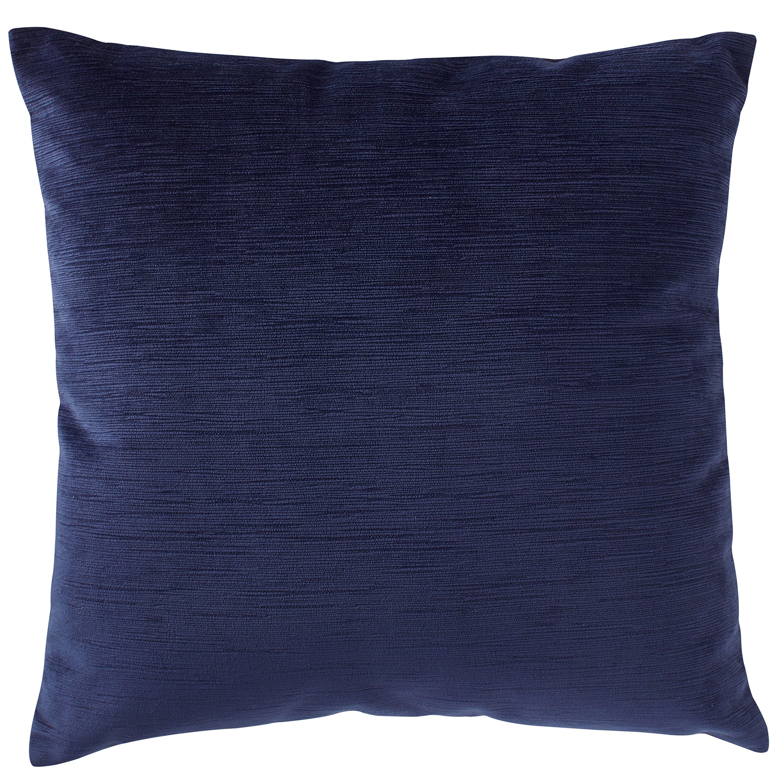 Amazon Brand – Stone & Beam Striated Velvet Linen-Look Decorative Throw Pillow, 17" x 17", Midnight