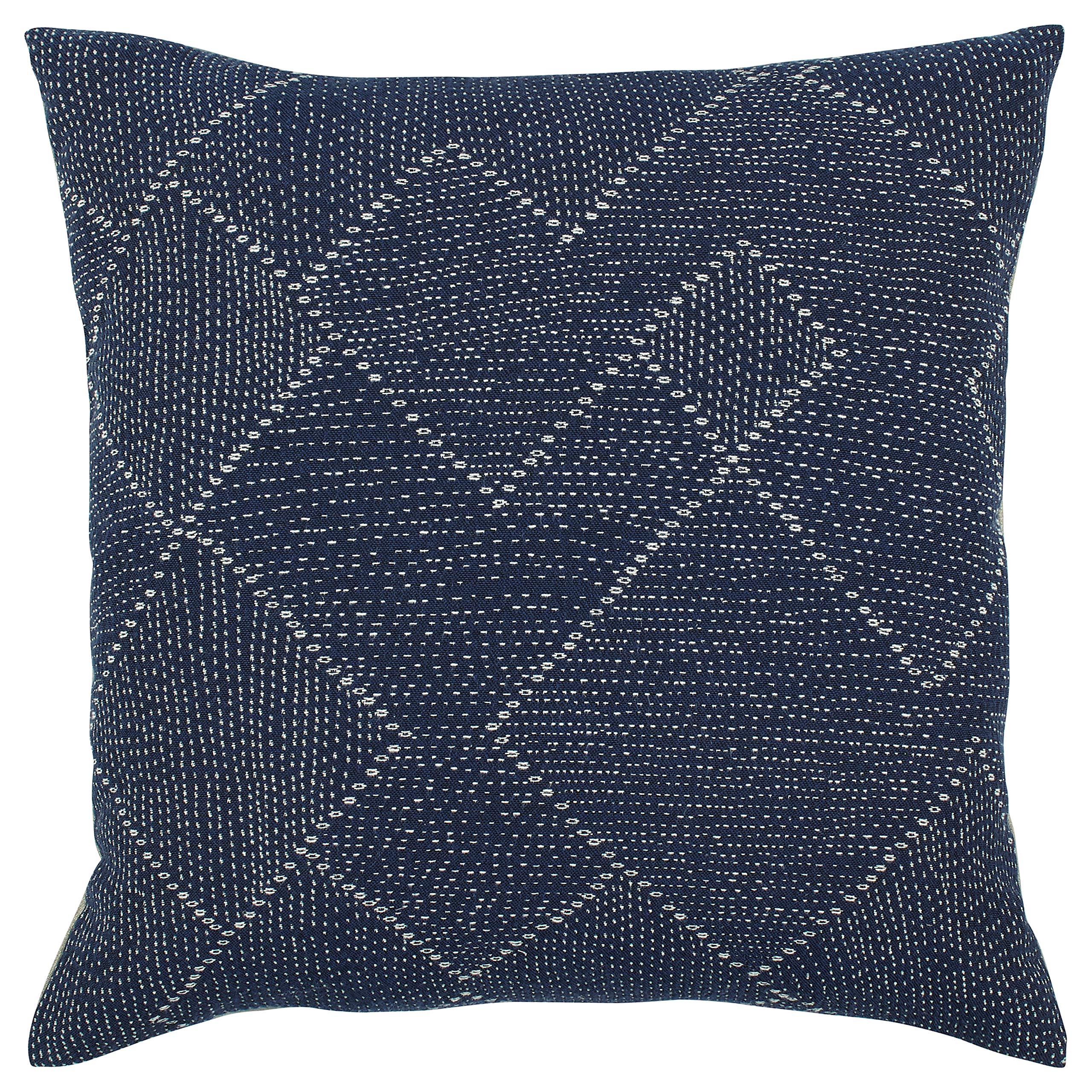 Amazon Brand – Stone & Beam Transitional Woven Diamond Decorative Throw Pillow Cover, 20" x 20", Indigo