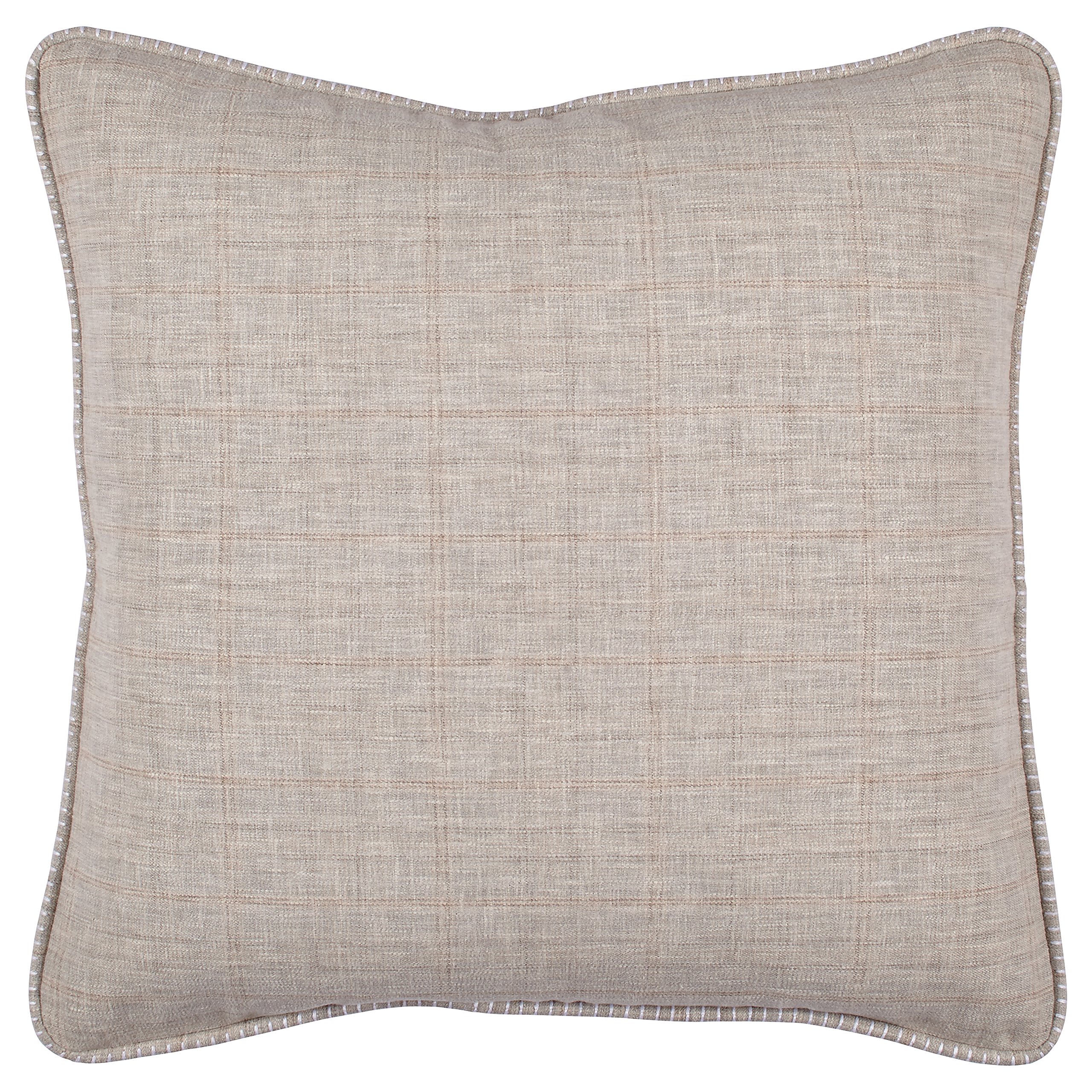 Amazon Brand – Stone & Beam Whipstitch Edge Decorative Throw Pillow, 18" x 18", Light Grey with White Whipstitch