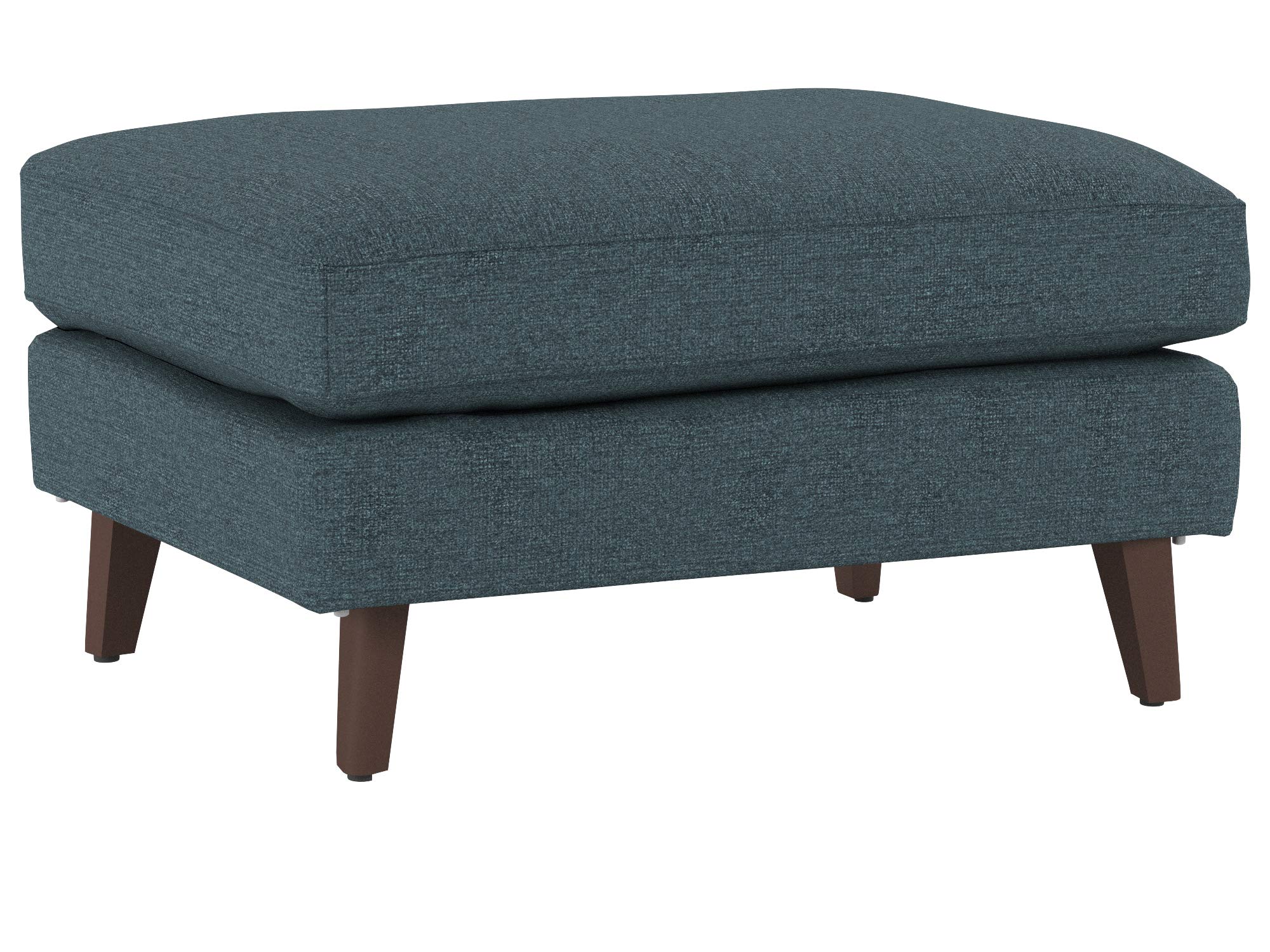 Amazon Brand – Rivet Sloane Mid-Century Modern Ottoman with Tapered Legs, 32"W, Denim