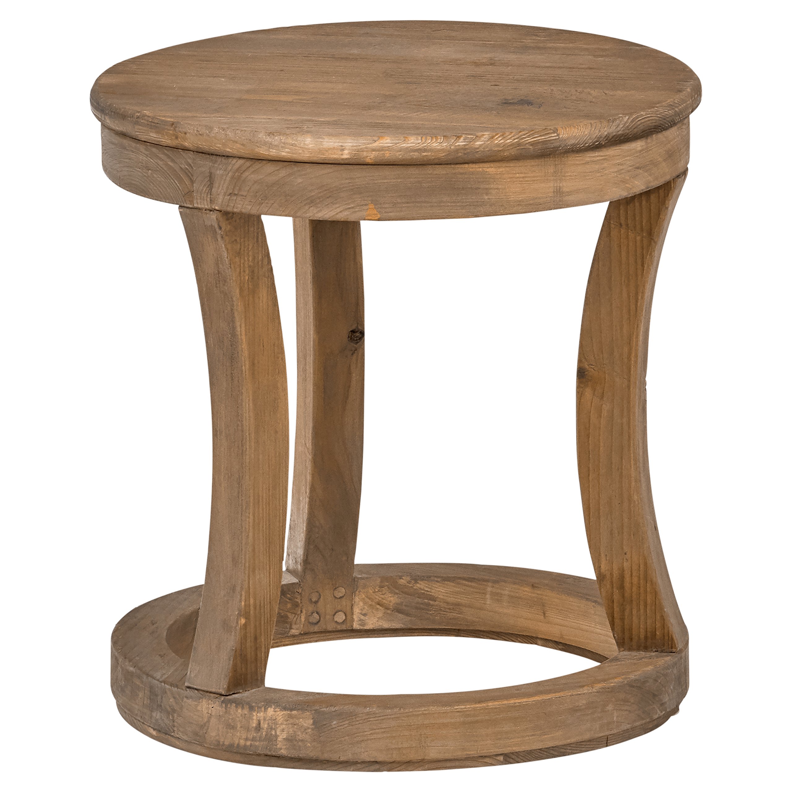 Amazon Brand – Stone & Beam Modern Rustic Reclaimed Elm Round Accent Side End Table, 16.9"W, Natural