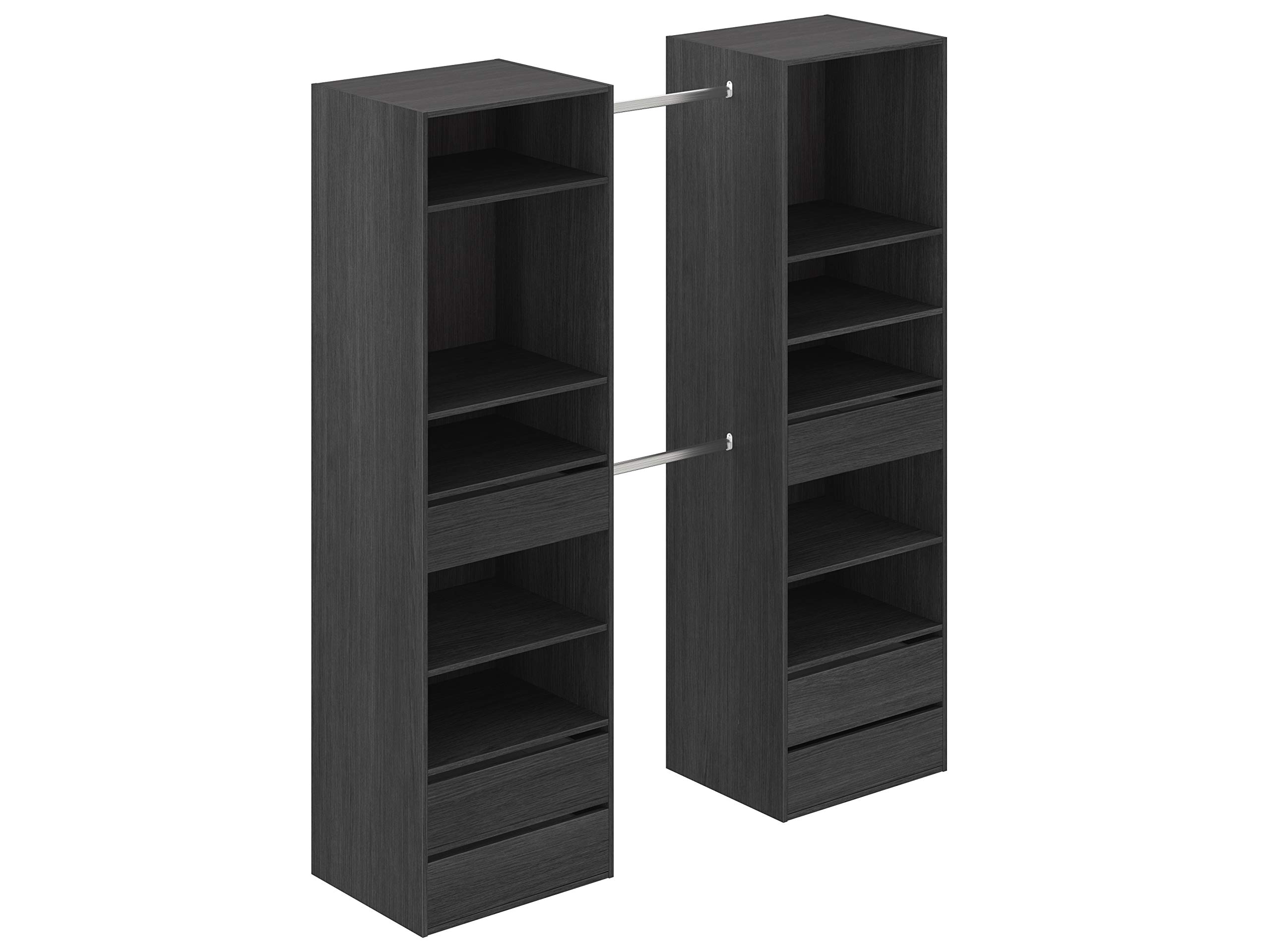 Amazon Brand - Movian Idro 2-Column Open Wardrobe, 177 x 48 x 200cm, Dark Grey