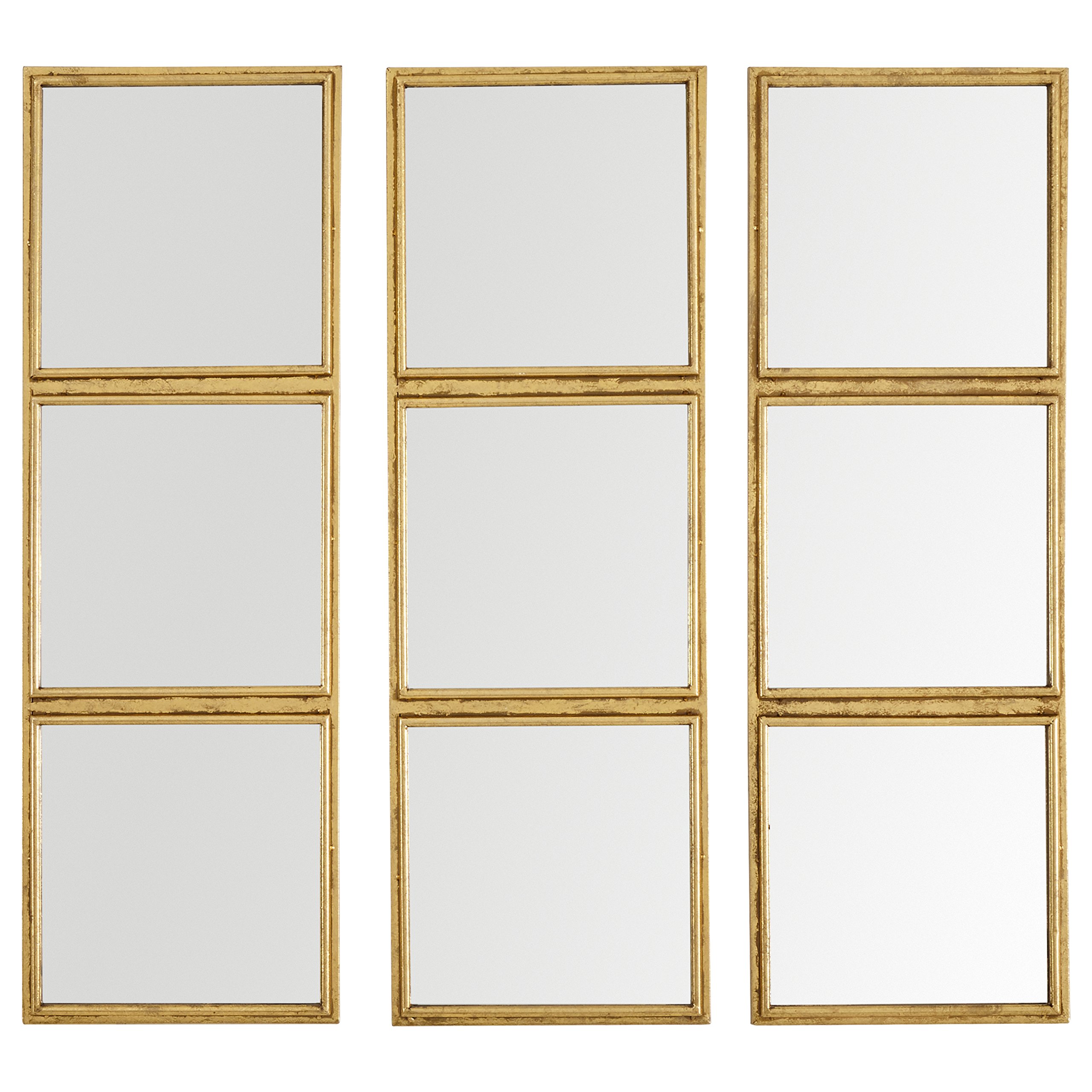 Amazon Brand – Rivet 3x3 Tile Mirror Decor, 36 Inch Height, Gold Finish