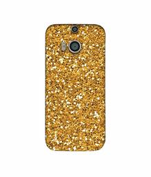 Amazon Brand - Solimo Designer Golden Sparkle 3D Printed Hard Back Case Mobile Cover for HTC One M8