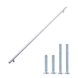 AmazonBasics Euro Bar Cabinet Handle (3/8" Diameter), 21.25" Length (18.9" Hole Center), Polished Chrome, 10-Pack