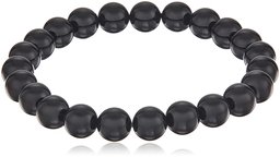 stretch smooth round 8mm black onyx 7.5" stretch bracelet