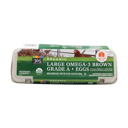 365 Everyday Value, Organic Large Omega-3 Brown Grade A Eggs, 12 ct