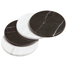 Amazon Brand - Rivet Modern Set of 4 Marble Coasters, 4" H, Black and White