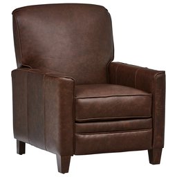 Amazon Brand – Stone & Beam Edmunds Traditional Leather Recliner Accnet Chair, 30"W, Brown Leather