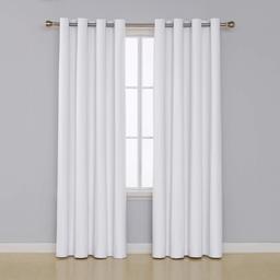 Umi.Essentials Blackout Curtains Eyelet Curtains Foam Coated, White, 240x140
