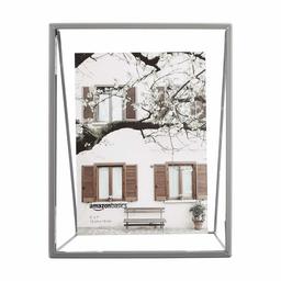 AmazonBasics Wedge Floating Photo Frame for 5 x 7 Inch Photos - Slim Frame, Nickel