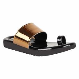 Teen Mix By Catwalk Women's Gold Fashion Slippers-9 UK (41 EU) (11 US) (TM4289BX_A)