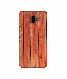 Amazon Brand - Solimo Designer Wooden Door 3D Printed Hard Back Case Mobile Cover for Samsung Galaxy J6 Plus