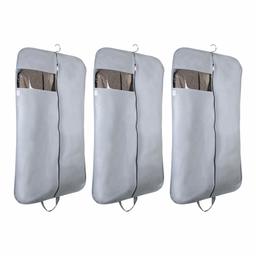 Amazon Brand - Solimo Fabric Coat and Blazer Cover, Set of 3, Grey