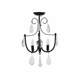Amazon Brand – Ravenna Home Traditional Glam 4 Light Semi-flush Mount Chandelier, Bulbs Included, 23.5"H, Dark Bronze