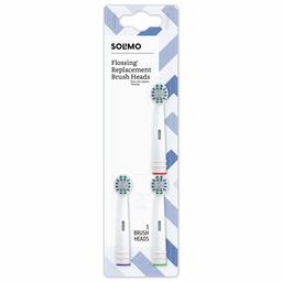Amazon Brand - Solimo Flossing Replacement Brush Heads, 3 Count (Fits Most Oral-B Electric Toothbrushes)