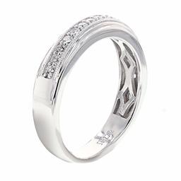 [Find] Amazon Collection Rhodium Plated Sterling Silver Crimson araundokattokyu-bikkuzirukoniamenzuringu, Size 23