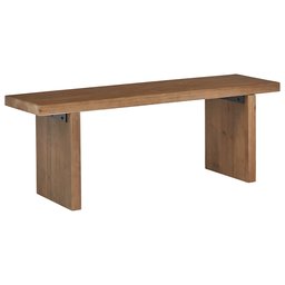 Amazon Brand – Rivet Boundary Mid-Century Modern Dining Kitchen Wood Bench, 18 Inch Height, Brown